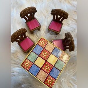vintage Fisher Price Dolls House Furniture table and chairs